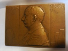 Hongrie plaque Zsolnay Miklos porcelaine ville Pecs 1907 85 x 60 mm