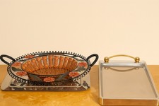 “Fiore di Ferro” , Vassoio Decorativo con Cestino Intrecciato