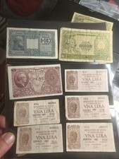 Lotto 8 Banconote Lire Regno
