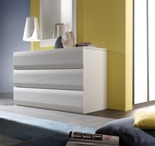 Comò CASSETTIERA MODERNA AF-CITY 122 cm ONDE NO MANIGLIE CAMERA DA LETTO