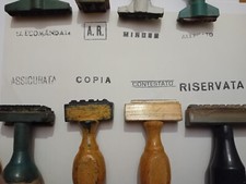 Raro set 8 x timbro per ufficio poste italiane vintage originale introvabile