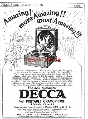 1927 advert decca portable - advert,