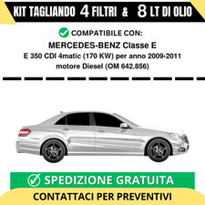 Tagliando per MERCEDES-BENZ Classe E E 350 CDI 4matic 170 kw Diesel 2009-2011...