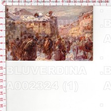 A2324 PORDENONE SACILE MERCATO INVERNALE INVERNO 19250 ILLUSTRATORE CARGNEL