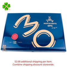 Montecristo Epic n. 2 Scatola vuota per sigari in legno 11,75" x 8,25" x 1,25"