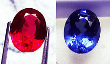 Tanzanite Naturale & Rubino 8 A 10 KT Loose Gemma Certificato Misto Paio RM31