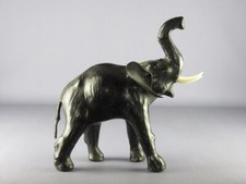 Statua elefante legno rivestito scultura soprammobile design vintage 1960