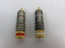 coppia di connettori spine RCA THENDER bianco e rosso 2 canali placcati oro da
