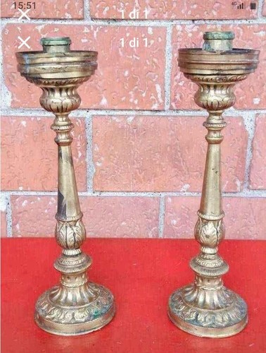 Coppia candelabri bronzo - di,