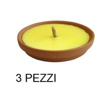 CANDELA CITRONELLA ANTI ZANZARE CON VASO IN COCCIO TERRACOTTA Ø CM. 14 PEZZI 3