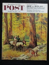 Vintage Saturday Evening Post  October 20, 1956  John Clymer cover art