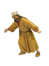 Pastore Arabo che Traina Landi Moranduzzo Cm 10 - Pastori per Presepe