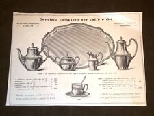 Moda e Costume Catalogo d'Epoca Servizio caffè e thè in argento cesellato