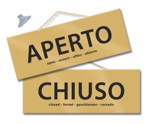 Cartello aperto chiuso - e,