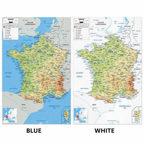 Poster mappa francia - francia,