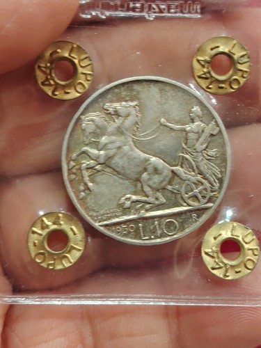 Moneta regno italia lire - moneta, 10