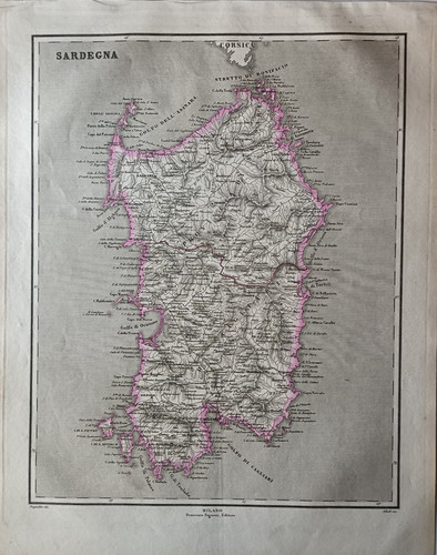 Mappa 1860 sardegna - sardegna, la