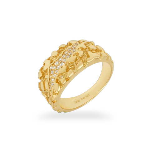 Anello fascia pepita - , argento