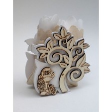 Albero della vita legno portaconfetti con calice BOMBONIERA COMUNIONE 0APN