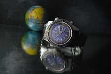 RICOH MEN'S OVERSIZED WORLD TIMER 61215A TWIN CROWN DIVER BLUE DIAL AUTOMATIC