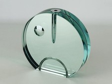 Gallotti & Radice Vaso Scultura Monofiore Vetro Spesso A Specchio Design 1960