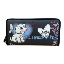 BRACCIALINI PORTAFOGLI DONNA A 2 SCOMPARTI ZIP arou 12 CARD Cani gatti B18513AL