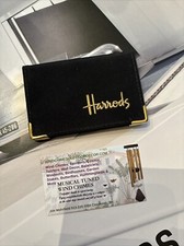 RARO porta biglietti da visita vintage tono oro Harrods grande magazzino