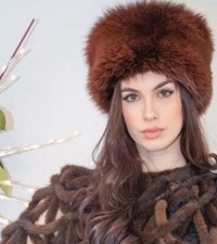 Colbacco vera Volpe  Colore Rugine Creato Artigianalmente