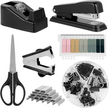 Set Di Cancelleria Ufficio, Completo Di Perforatrice, Cucitrice, Dispenser per N