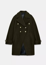 Cappotto Zara kaki misto lana