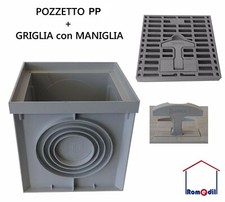 POZZETTO 30 X 30 H 30 PLASTICA + GRIGLIA GRATA SCOLO ACQUA CON MANIGLIA PP P.P.