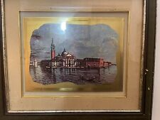 GIORGIO DE CHIRICO SERIGRAFIA su Lastra Ottone " Venezia, Isola di San Giorgio "