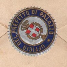 PALERMO / REGNO d'ITALIA Erinnofilo chiudilettera UFFICIO PREFETTO di PALAZZO