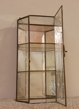 Vetrinetta vintage in vetro e ottone