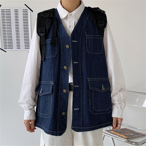 Gilet uomo denim righe - uomo,