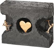 Scultura in Bronzo - Trovare L'Altro - Con Base in Fusione Di Pietra - Di Artist