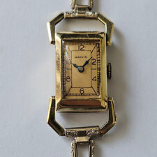 MARVIN-MANUALE-ORO 14 KT (0,585)-ANSE BASCULANTI-CASSA A CERNIERA-BOX E FATTURA