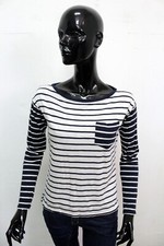 Maglia Hollister Donna Taglia XS A Righe Cotone T-Shirt Maglietta Woman Logo