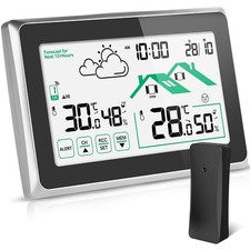 Stazione Meteo con Sensore Esterno Termometro Digitale Igrometro per Interni ed