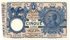 5 LIRE BIGLIETTO DI STATO