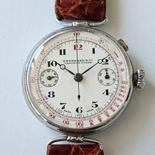 EBERHARD-CRONO-MONOPULSANTE-RUOTA A COLONNE-ANSE A MANIGLIA-OVERSIZE-39 MM-RARO