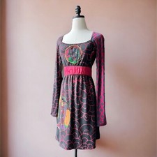 Y2K vintage Desigual dress grunge patchwork appliqué cotton mini dress 1990s