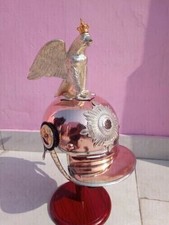 Elmo prussiano in rame Deluxe Ufficiale tedesco Pickelhaube uguale con base