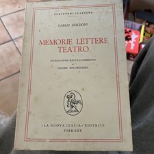 Memorie lettere teatro C. Goldoni C. Boldreghini La Nuova Italia 1967 L14 °