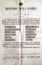 § MIN. GUERRA 1870, CAVALLI DA TIRO - "COMPRA" PER L'ESERCITO IN VARIE CITTA'