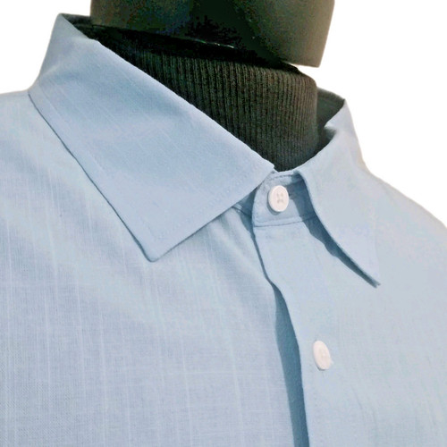 Camicia uomo lino blu cielo