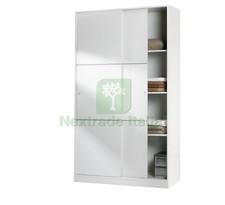 1PZ KIT ARMADIO 2ANTE SCORREVOLI CM.120X50X200H BIANCO LUCIDO:
