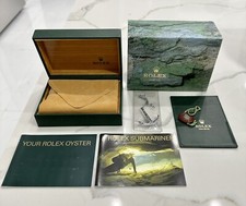 ORIGINALE Vintage Rolex Submariner 16610 Watch Box Libretto Etichetta di Ancoraggio SET COMPLETO