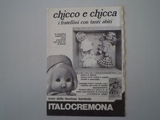 advertising Pubblicità 1974 BAMBOLA CHICCO E CHICCA ITALOCREMONA
