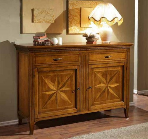 Credenza noce intarsiata con - credenza,